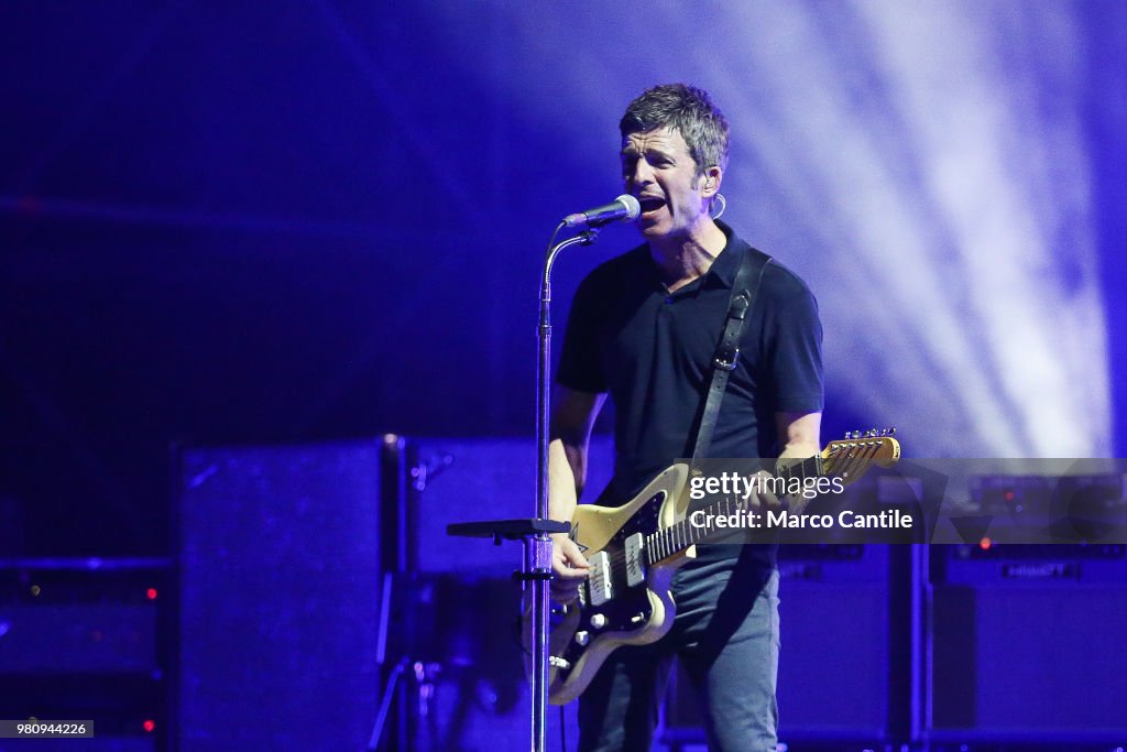 Noel Gallagher performing live during the concert at the...