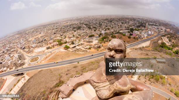 african renaissance monument - senegal africa stock pictures, royalty-free photos & images