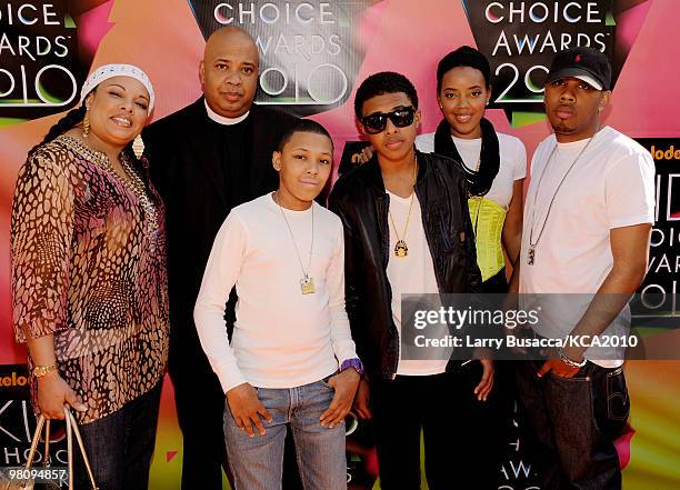 Joseph "Reverend Run" Simmons and family arrive at Nickelodeon's 23rd Annual Kids' Choice Awards held at UCLA's Pauley Pavilion on March 27, 2010 in...