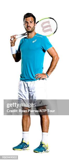 Salvatore Caruso of Italy poses for portraits during the Australian Open at Melbourne Park on January 11, 2018 in Melbourne, Australia.