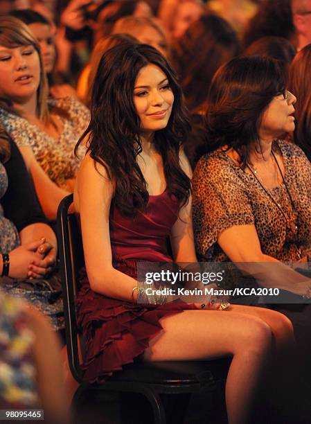 Actress Miranda Cosgrove attends Nickelodeon's 23rd Annual Kids' Choice Awards held at UCLA's Pauley Pavilion on March 27, 2010 in Los Angeles,...