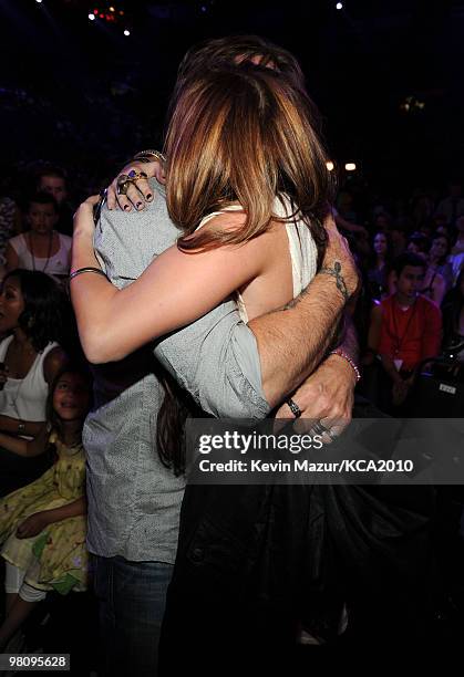 Musicians Billy Ray Cyrus and Miley Cyrus attend Nickelodeon's 23rd Annual Kids' Choice Awards held at UCLA's Pauley Pavilion on March 27, 2010 in...