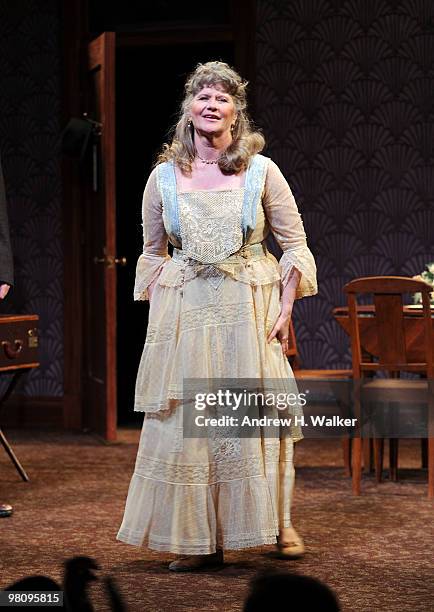 Actress Judith Ivey takes her curtian call during the opening of "The Glass Menagerie" at the Roundabout Theatre Company's Laura Pels Theatre on...