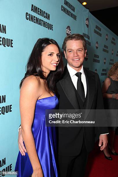 Luciana Damon and Matt Damon at the 24th American Cinematheque Annual Gala Honoring Matt Damon on March 27, 2010 at the Beverly Hilton Hotel in...
