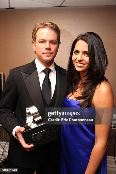 Matt Damon and Luciana Damon at the 24th American Cinematheque Annual Gala Honoring Matt Damon on March 27, 2010 at the Beverly Hilton Hotel in...