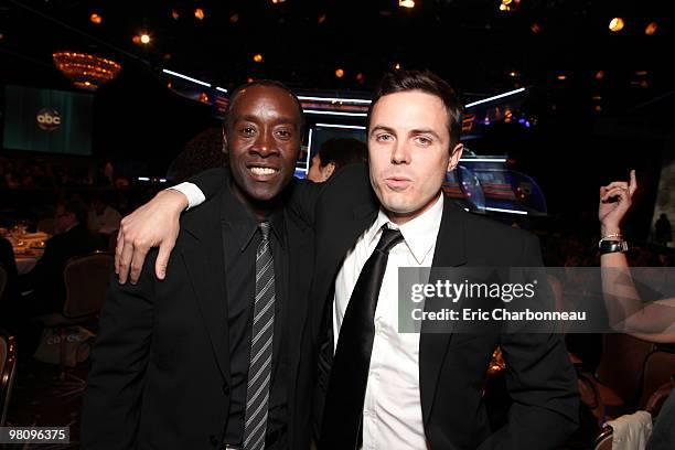 Don Cheadle and Casey Affleck at the 24th American Cinematheque Annual Gala Honoring Matt Damon on March 27, 2010 at the Beverly Hilton Hotel in...