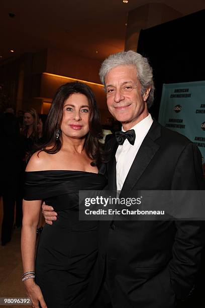 Paula Wagner and Cinematheque Chairman Rick Nicita at the 24th American Cinematheque Annual Gala Honoring Matt Damon on March 27, 2010 at the Beverly...