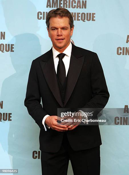 Matt Damon at the 24th American Cinematheque Annual Gala Honoring Matt Damon on March 27, 2010 at the Beverly Hilton Hotel in Beverly Hills, CA.