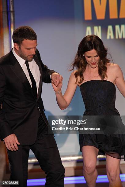 Ben Affleck and Jennifer Garner at the 24th American Cinematheque Annual Gala Honoring Matt Damon on March 27, 2010 at the Beverly Hilton Hotel in...