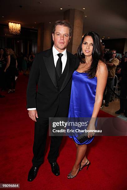 Matt Damon and Luciana Damon at the 24th American Cinematheque Annual Gala Honoring Matt Damon on March 27, 2010 at the Beverly Hilton Hotel in...