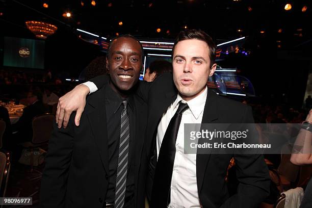 Don Cheadle and Casey Affleck at the 24th American Cinematheque Annual Gala Honoring Matt Damon on March 27, 2010 at the Beverly Hilton Hotel in...