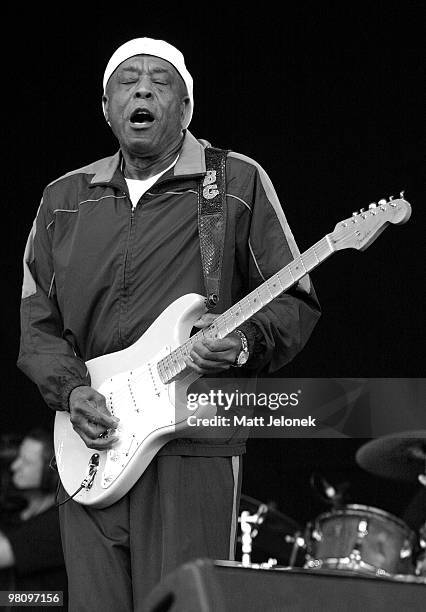 Buddy Guy performs on stage in concert at the West Coast Bluesfest one day festival at Fremantle Park on March 28, 2010 in Perth, Australia.
