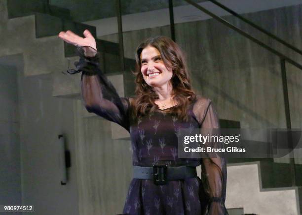 Idina Menzel at The Opening Night Curtain Call for The Roundabout Theatre Company's new play "Skintight" at The Laura Pels Theatre on June 21, 2018...