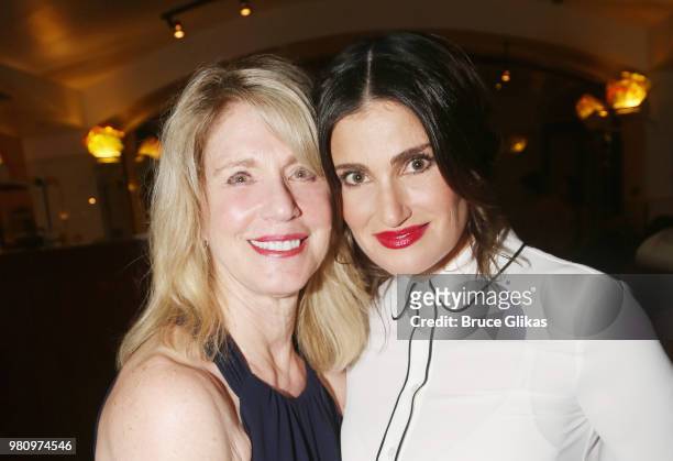 Helene Mentzel and daughter Idina Menzel pose at The Opening Night After Party for The Roundabout Theatre Company's new play "Skintight" at Naples 45...