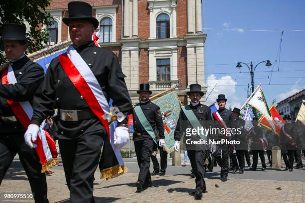 The Chimney Sweep March walks throught the Old Town in Krakow, Poland on 21 June, 2018. The parade was organized to celebrate the 22nd Polish Chminey...