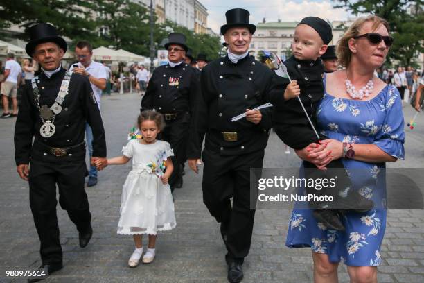 The Chimney Sweep March walks throught the Old Town in Krakow, Poland on 21 June, 2018. The parade was organized to celebrate the 22nd Polish Chminey...