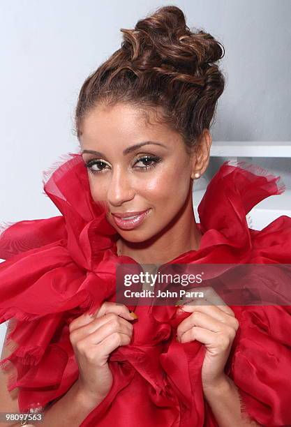 Singer Mya poses for a portrait session during Rock Media Fashion Week Miami Beach at Eden Roc Renaissance Miami Beach on March 27, 2010 in Miami...