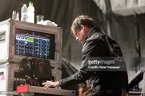 Tom DeLonge of Angels and Airwaves performs at the Bamboozle Festival - Day 1 on March 27, 2010 in Anaheim, California.