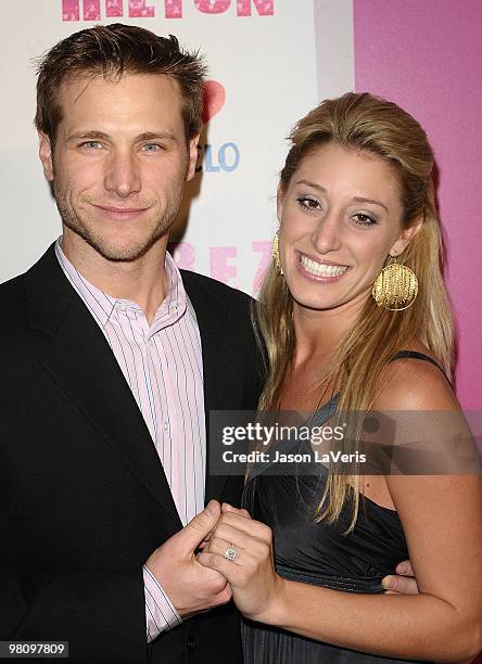 The Bachelor Jake Pavelka and fiance Vienna Girardi attend Perez Hilton's "Carn-Evil" Theatrical Freak and Funk 32nd birthday party at Paramount...