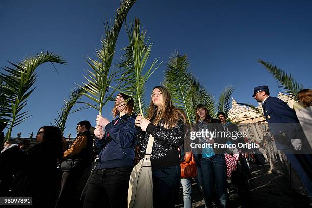 Children attend Palm Sunday Mass on March 28, 2010 in Vatican City, Vatican. The Pope is now facing pressure over abuse allegations which involved...