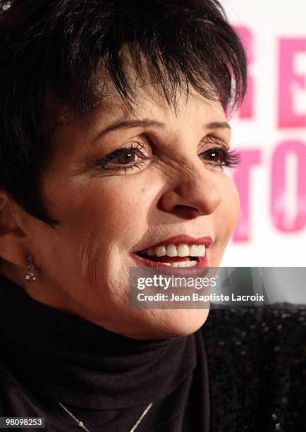 Liza Minnelli attends Perez Hilton's "Carn-Evil" Theatrical Freak and Funk 32nd birthday party at Paramount Studios on March 27, 2010 in Los Angeles,...