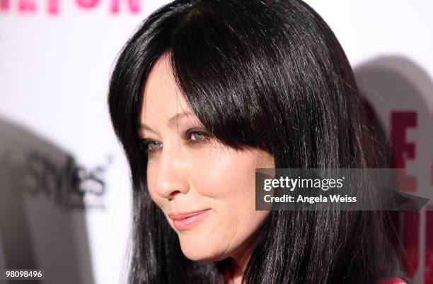 Actress Shannon Doherty attends Perez Hilton's 'Carn-Evil' 32nd birthday party at Paramount Studios on March 27, 2010 in Los Angeles, California.