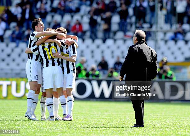 Celebrates of Alessandro Del Piero of Juventus FC after the first goal during the Serie A match between Juventus FC and Atalanta BC at Stadio...