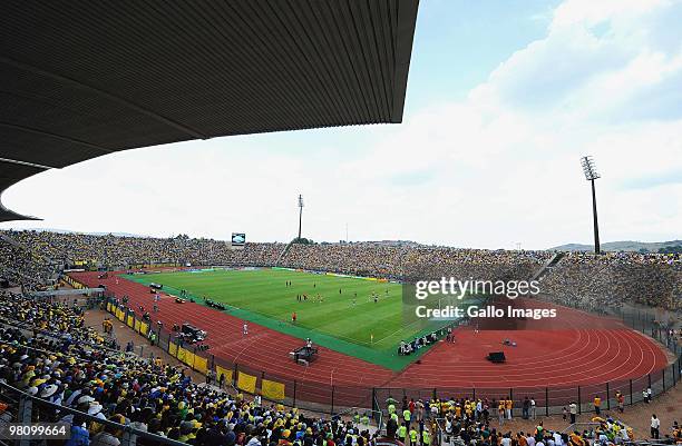 General view of Stadium is captured during the Telkom Knockout Cup Quarter Final match between Mamelodi Sundowns and Kaizer Chiefs on March 28, 2010...