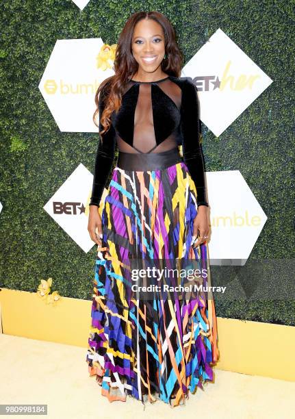 Actress Yvonne Orji arrives at the BET Her Awards Presented By Bumble at Conga Room on June 21, 2018 in Los Angeles, California.