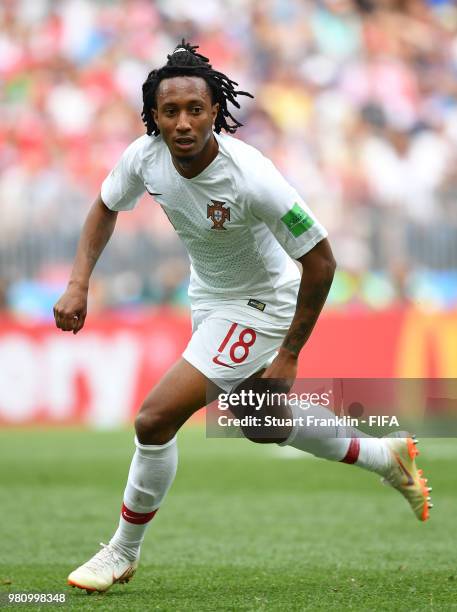 Gelson Martins of Portugal in action during the 2018 FIFA World Cup Russia group B match between Portugal and Morocco at Luzhniki Stadium on June 20,...