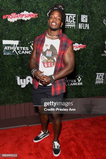 Melvin Gordon attends First Day Of Summer x Athletes vs. Cancer at SkyBar at the Mondrian Los Angeles on June 21, 2018 in West Hollywood, California.