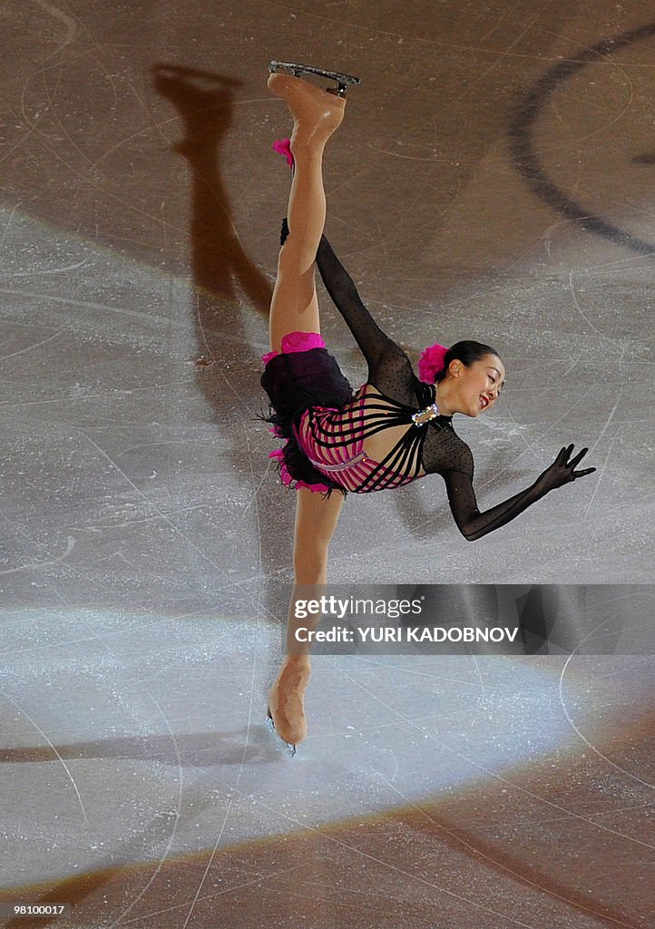 Japan's Mao Asada performs during the ex