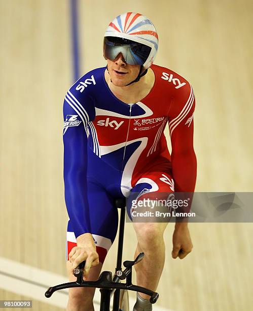 Ed Clancy of Great Britain smiles after winning the Men's Omnium on day five of the UCI Track Cycling World Championships at the Ballerup Super Arena...