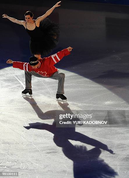 Canada's Tessa Virtue and Scott Moir perform during the exhibition gala of the World Figure Skating Championships on March 28, 2010 at the Palavela...
