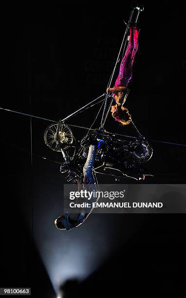 Ringling Bros. And Barnum & Bailey circus Alex Petrov and his assistant perform during Barnum's FUNundrum in New York on March 26, 2010. Barnum's...