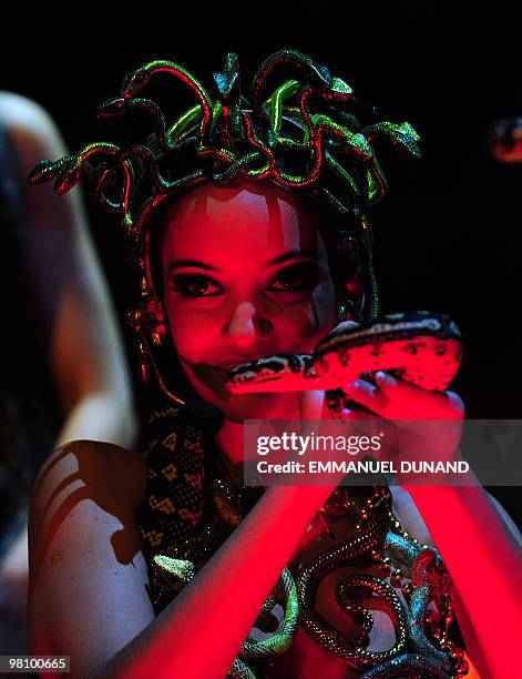 Ringling Bros. And Barnum & Bailey circus artists perform during Barnum's FUNundrum in New York on March 26, 2010. Barnum's FUNdrum, the latest show...