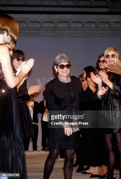 Joan Vassmodels during New York Fashion Week 1990 in New York.