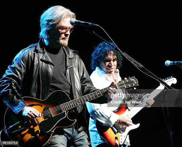 John Oates and Daryl Hall of Hall & Oates perform in concert at The Long Center on March 27, 2010 in Austin, Texas.