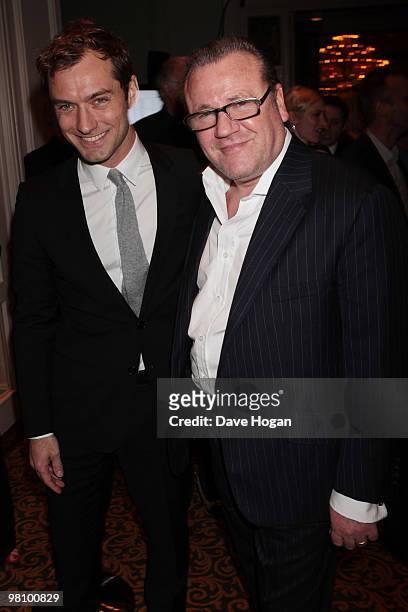 Jude Law and Ray Winstone attend the Jameson Empire Film Awards 2010 held at the Grosvenor House Hotel on March 28, 2010 in London, England.