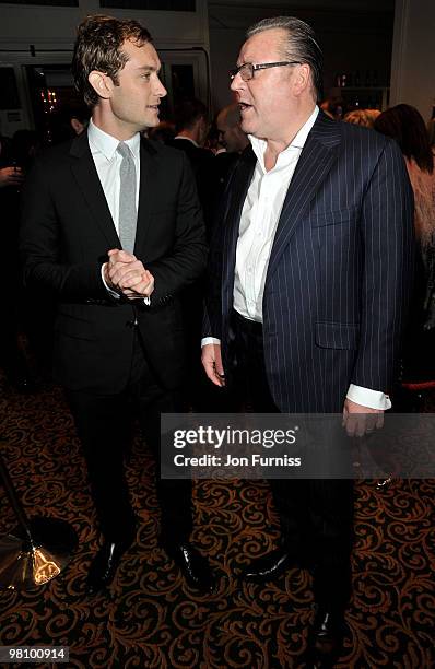 Jude Law and Ray Winstone attend the Jameson Empire Film Awards at The Grosvenor House Hotel on March 28, 2010 in London, England.