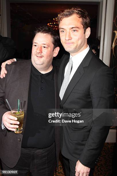 Johnny Vegas and Jude Law attend the Jameson Empire Film Awards 2010 held at the Grosvenor House Hotel on March 28, 2010 in London, England.