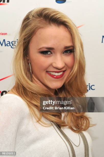 Emily Osment attends Verizon's "Experience the Magic" Tour at the Freehold Raceway Mall on March 28, 2010 in Freehold, New Jersey.