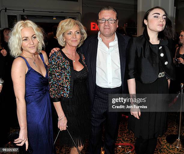 Jaime Winstone, Elaine Winstone, Ray Winstone and Lois Winstone attend the Jameson Empire Film Awards at The Grosvenor House Hotel on March 28, 2010...