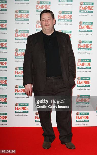 Actor Johnny Vegas attends the Jameson Empire Film Awards held at Grosvenor House Hotel, on March 28, 2010 in London, England.