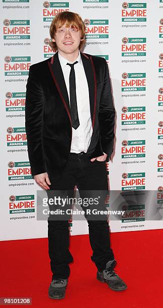Rupert Grint arrives for the Jameson Empire Film Awards held at the Grosvenor House Hotel, on March 28, 2010 in London, England.
