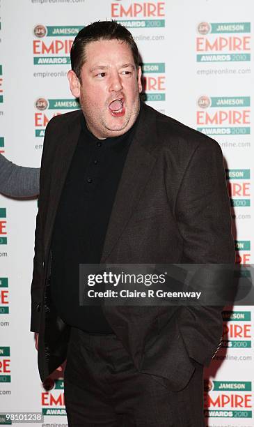 Johnny Vegas arrives for the Jameson Empire Film Awards held at the Grosvenor House Hotel, on March 28, 2010 in London, England.
