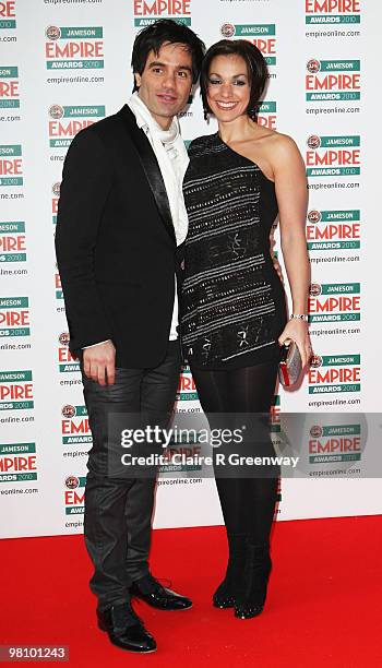 Ramin Karimloo and Mandy Karimloo arrive for the Jameson Empire Film Awards held at the Grosvenor House Hotel, on March 28, 2010 in London, England.