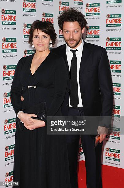 Georgia MacKenzie and Richard Coyle arrive for the Jameson Empire Film Awards held at the Grosvenor House Hotel, on March 28, 2010 in London, England.