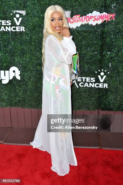 Musical artist DreamDoll attends First Day of Summer x Athletes vs. Cancer event at SkyBar at the Mondrian Los Angeles on June 21, 2018 in West...