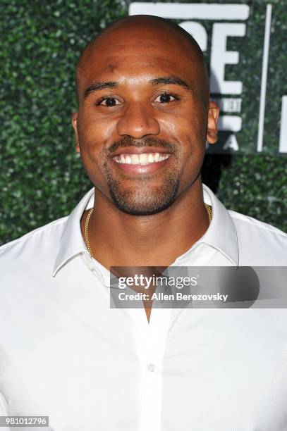 Erik Swoope attends First Day of Summer x Athletes vs. Cancer event at SkyBar at the Mondrian Los Angeles on June 21, 2018 in West Hollywood,...